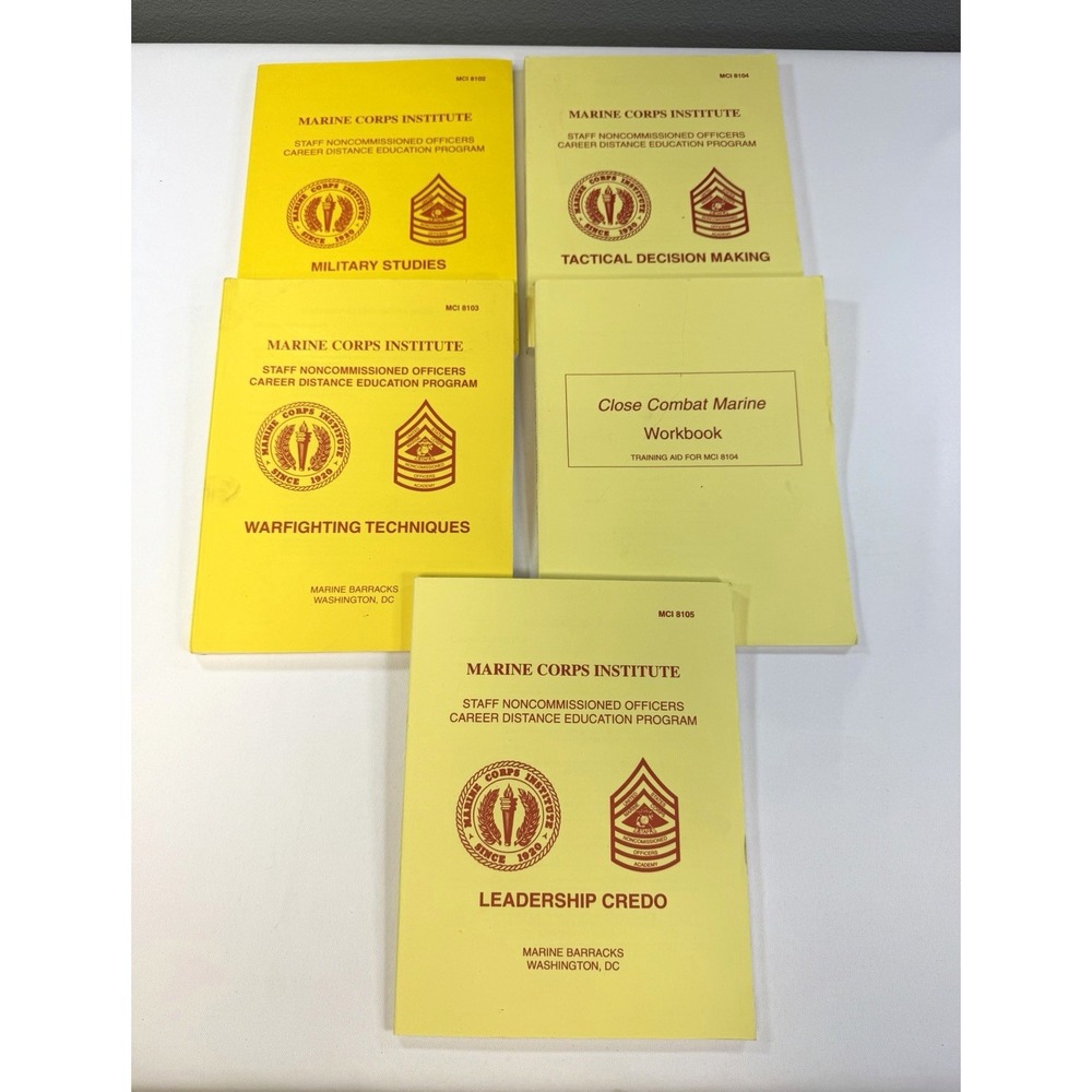 Lot of 5 USMC MCI Staff SNCO Career Distance Education Manuals Leadership Credo